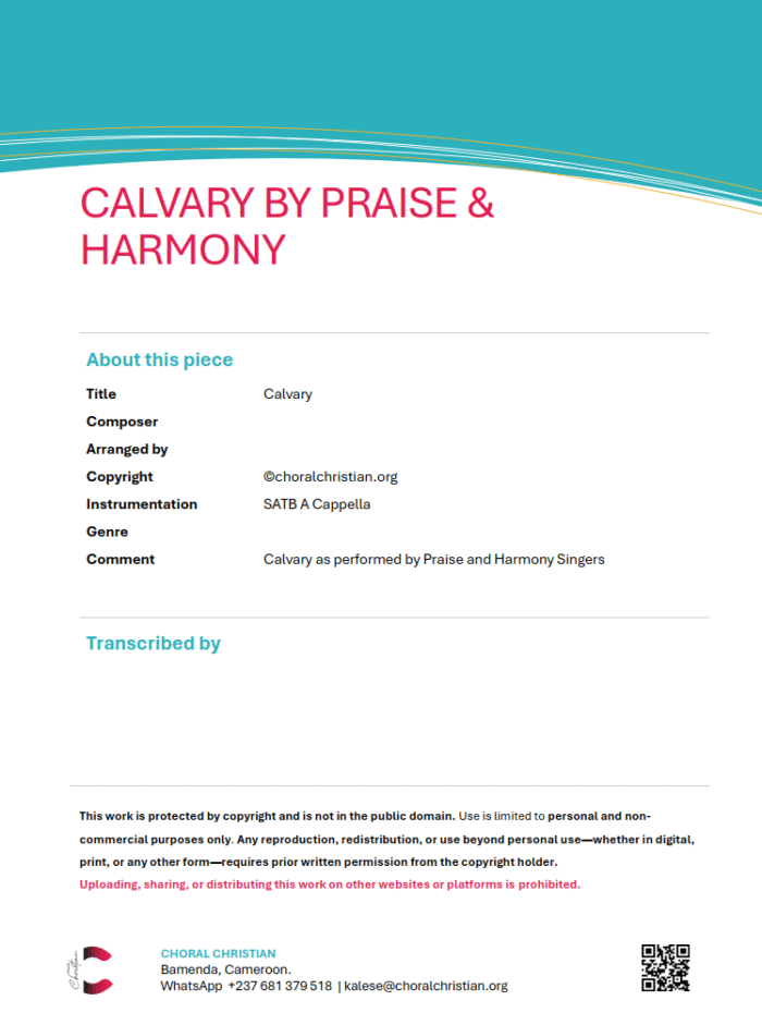 Calvary by Praise and Harmony