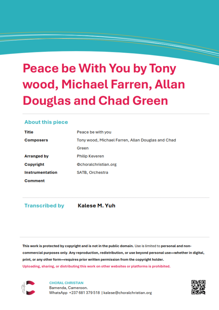 Peace Be With You Tony wood, Michael Farren, Allan Douglas and Chad Green