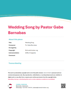 Wedding Song by Pastor Gabe Barnabas